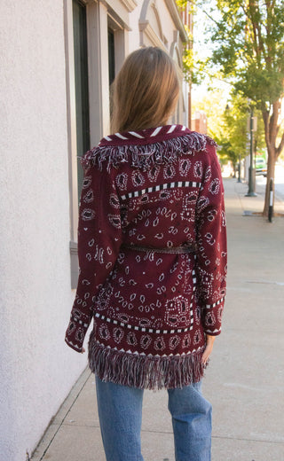 take me out fringe long cardigan