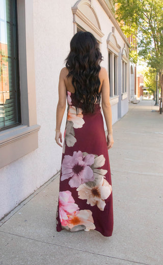 stuck on you floral maxi dress