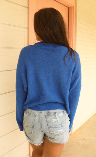 beat of your heart cardigan - royal blue