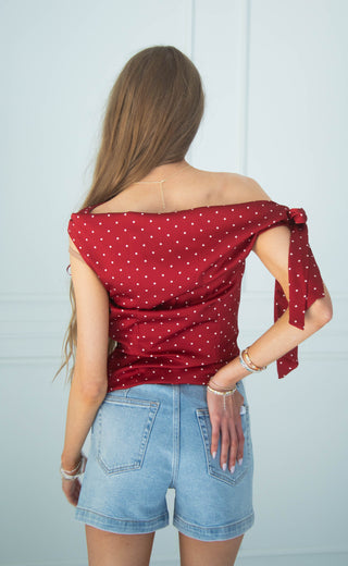 day to night satin polka dot top