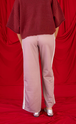 get going gingham track pants