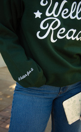 friday + saturday x jo johnson overby: well read sweatshirt