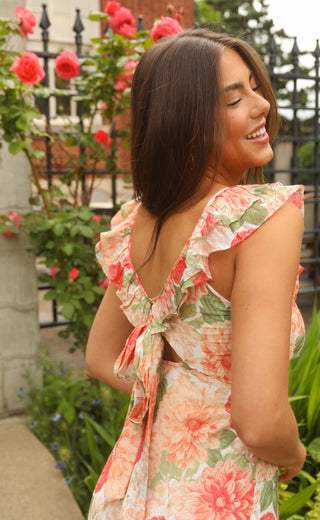 minkpink: aida frill maxi dress - apricot