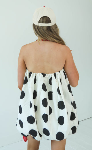 bubbly behavior strapless mini dress