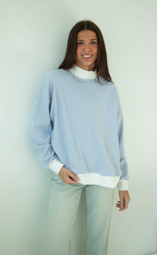 love to know striped mock neck