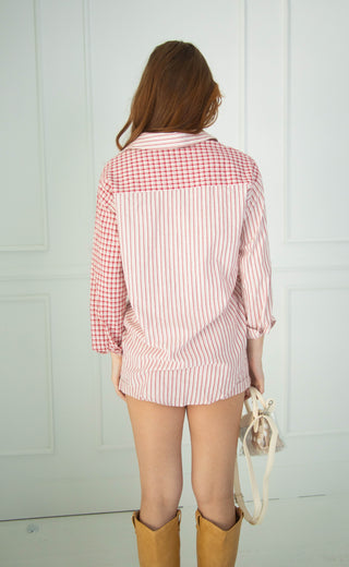 fine line button down stripe set