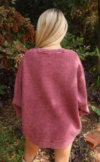 friday + saturday: grateful corded sweatshirt - maroon