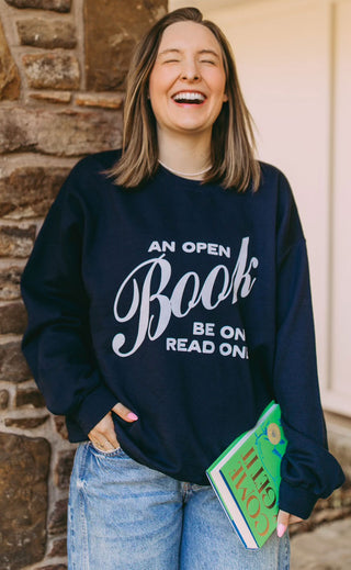 friday + saturday x jo johnson overby: open book sweatshirt