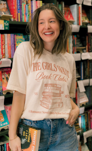 friday + saturday x jo johnson overby: girls want books t shirt