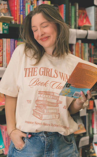 friday + saturday x jo johnson overby: girls want books t shirt