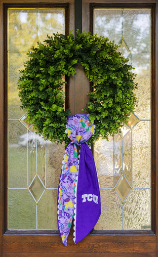tcu horned frogs cotton wreath scarf