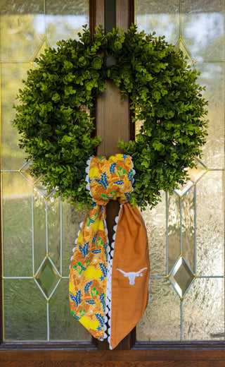 texas longhorns cotton wreath scarf