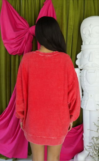 charlie southern: filthy animal corded sweatshirt - red