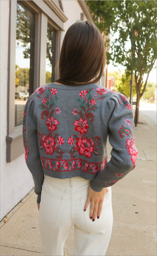 there she goes floral cardigan