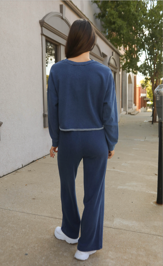 z supply: hunter knit denim pant - indigo