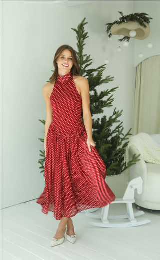 twirl you around polka dot midi