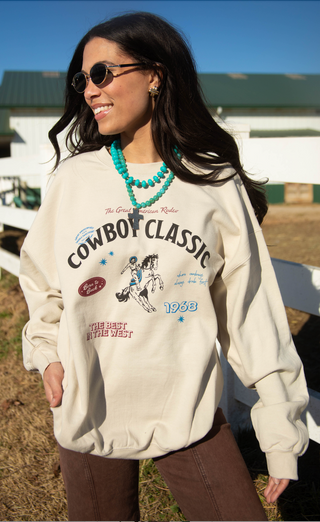 charlie southern: cowboy classic patchwork sweatshirt