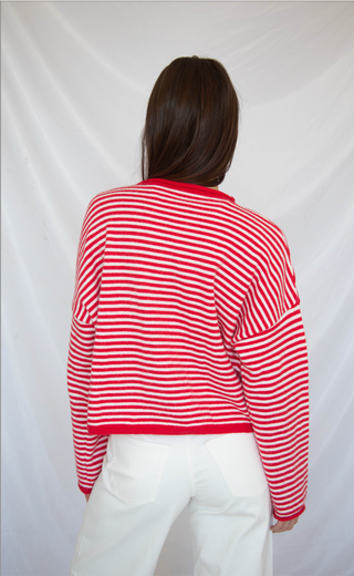 not over you cardigan - red