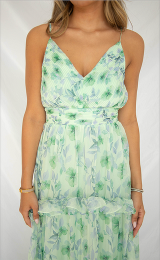 astr green floral dress ASTR