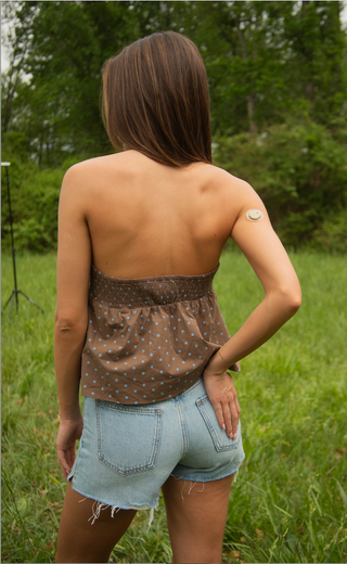down the line polka dot halter top