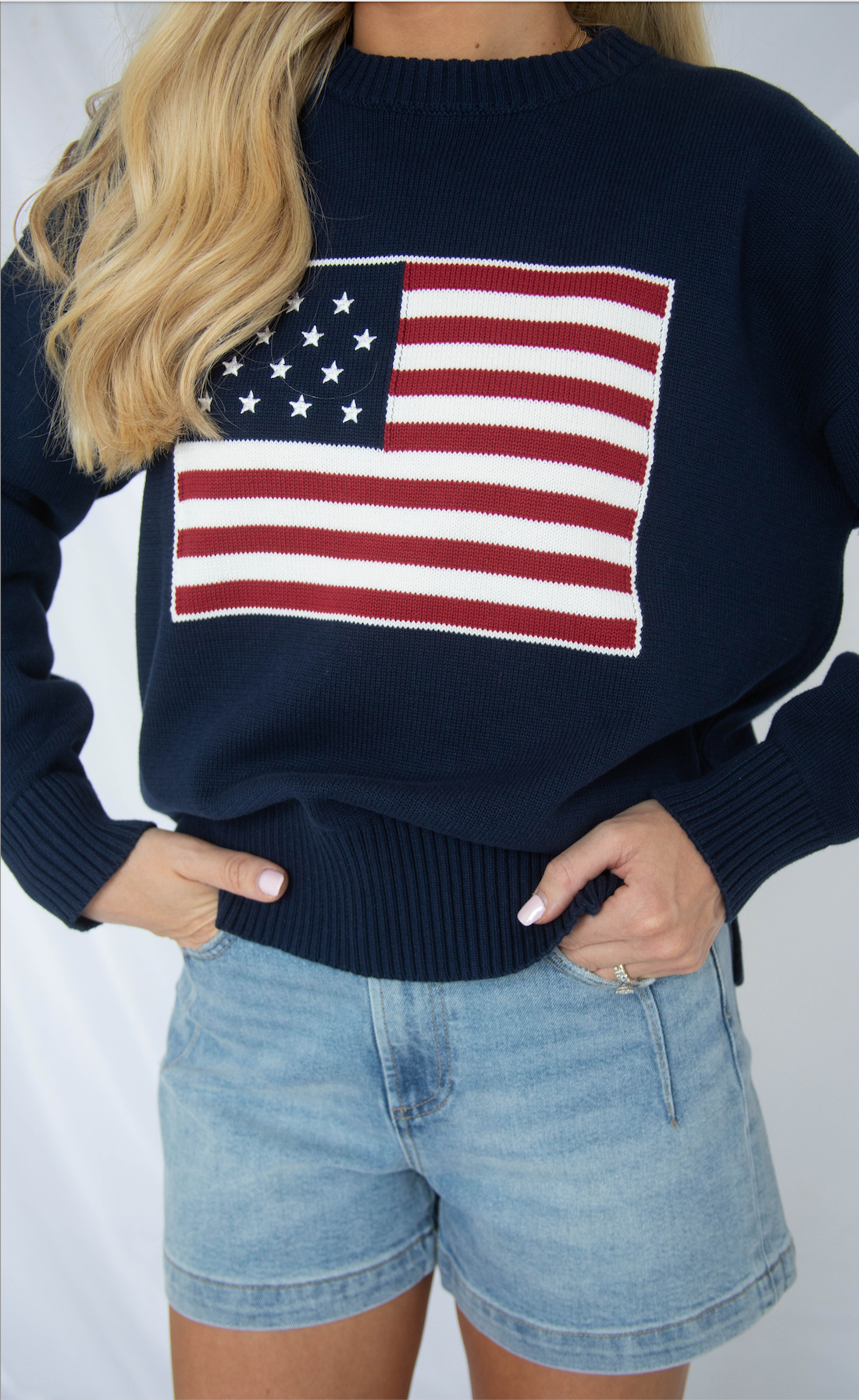 declaration flag sweater - navy – Riffraff declaration flag sweater - navy – Riffraff