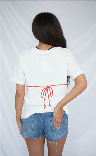 beaded bikini tee - red