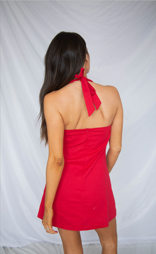 scarlet letter linen mini dress