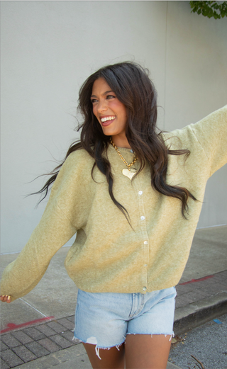 second nature cardigan - olive