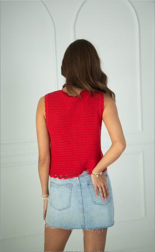 getting by scalloped crochet top