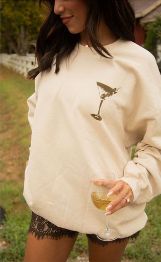 friday + saturday: extra thankful martini sweatshirt
