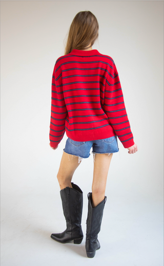 winning streak collared sweater
