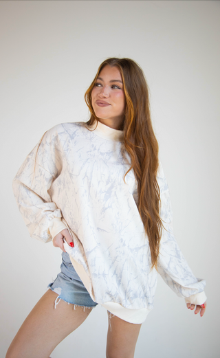 see right through camo mock neck sweatshirt