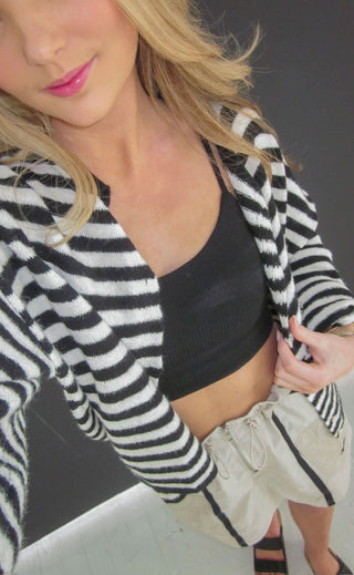beat of your heart cardigan - stripe