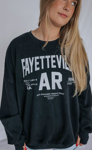 fayetteville ar x the laundry room: sweatshirt - black