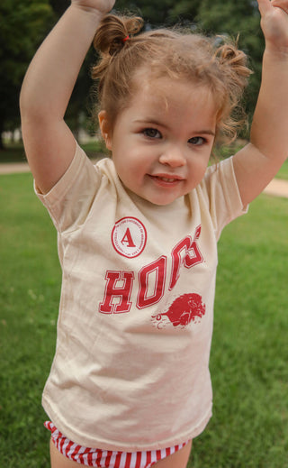 charlie southern: hogs badge toddler tee