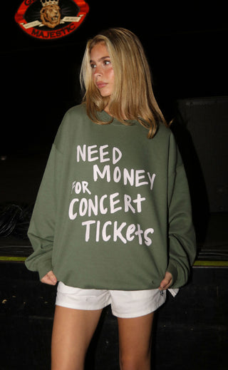 friday + saturday: concert tickets sweatshirt