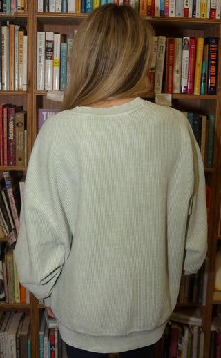 friday + saturday x jo johnson overby: well read corded sweatshirt