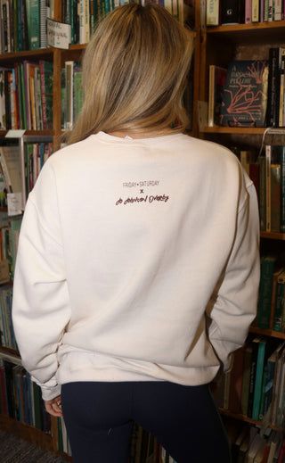 friday + saturday x jo johnson overby: book club sweatshirt