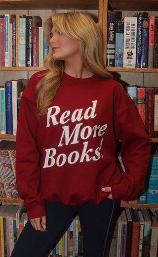 friday + saturday x jo johnson overby: read more books sweatshirt