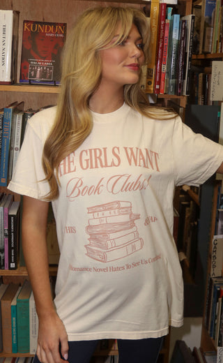 friday + saturday x jo johnson overby: girls want books t shirt