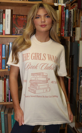 friday + saturday x jo johnson overby: girls want books t shirt