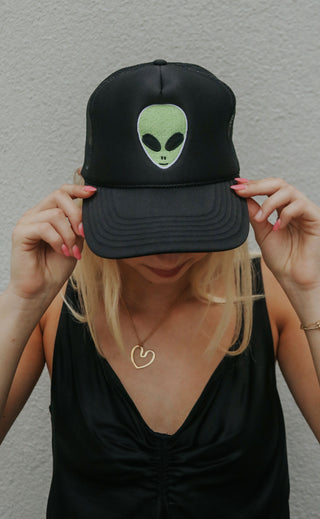 friday + saturday: alien trucker hat