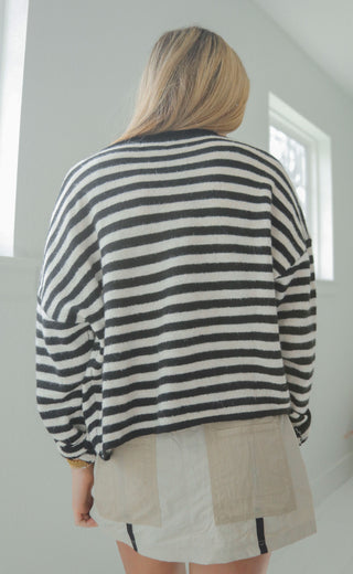 beat of your heart cardigan - stripe