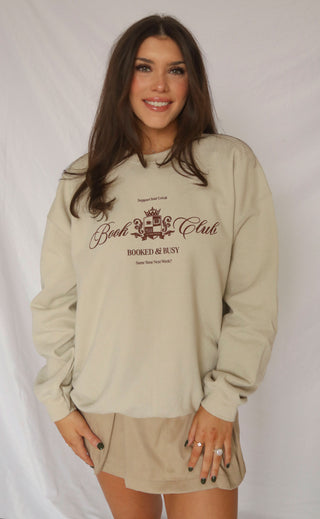 friday + saturday x jo johnson overby: book club sweatshirt