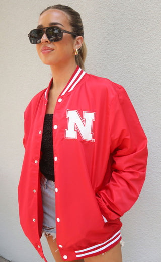 nebraska huskers red varsity jacket