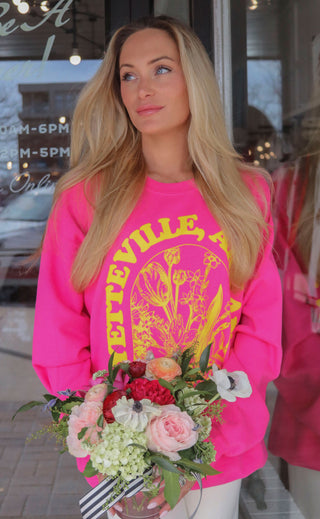 charlie southern: in bloom sweatshirt - pink