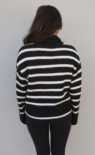 z supply: josephine stripe sweater - black