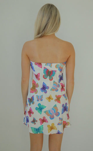 show me your mumu: taylor tube mini dress - rainbow butterflies