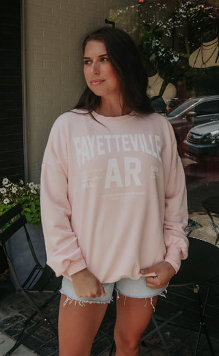 fayetteville ar x the laundry room: sweatshirt - pink