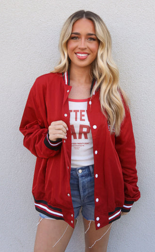 arkansas bomber jacket - razorback red